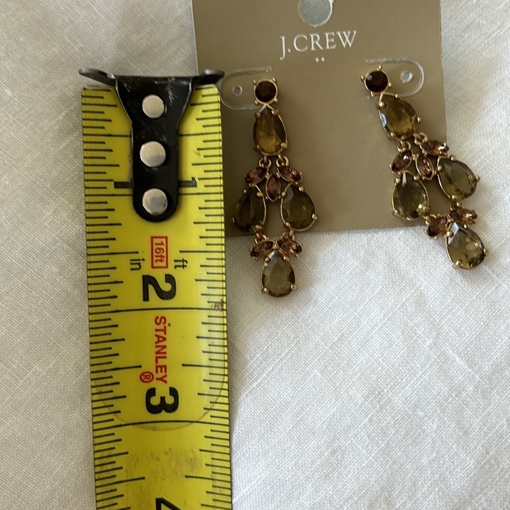 J crew factory topaz colored gemstone earrings - Picture 5 of 5